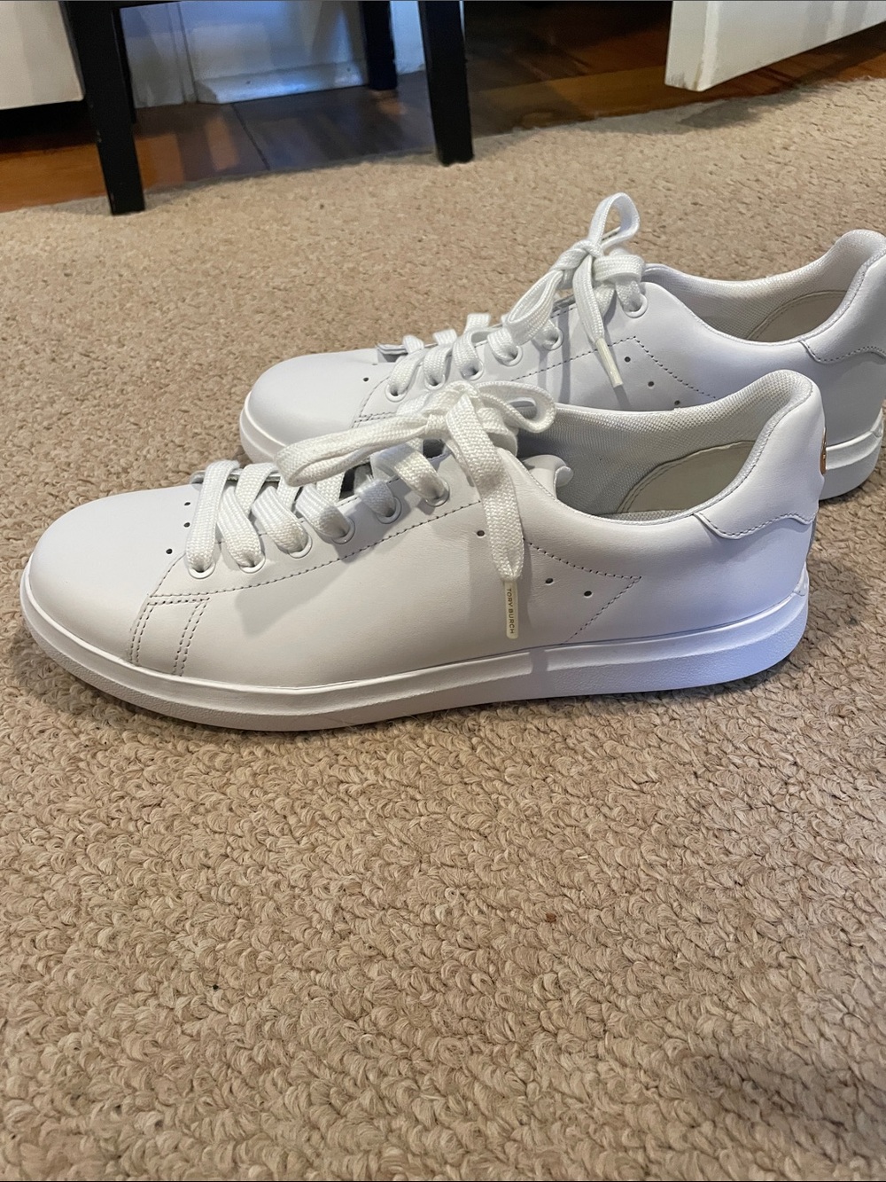 Tory Burch Classic All-White Leather Sneakers